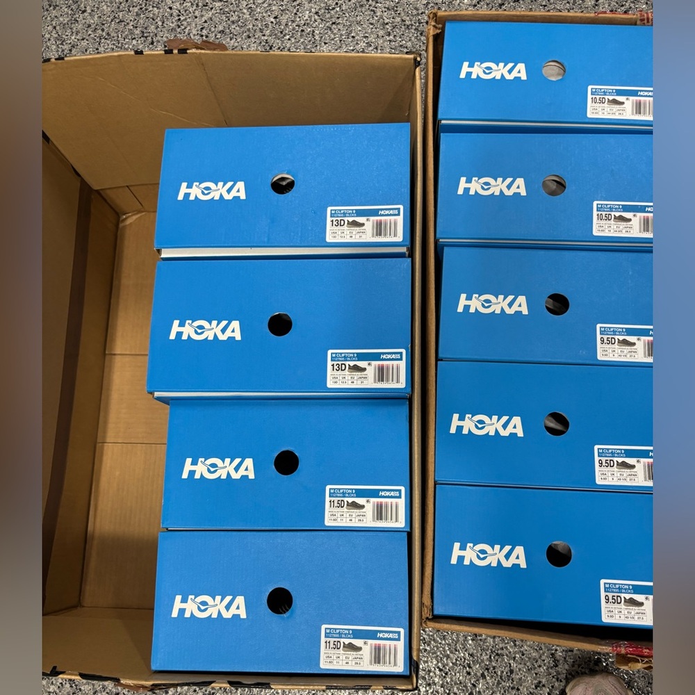 Men's HOKA Clifton 9  - Color: Black/Slate - NEW IN BOX - ONLY A FEW LEFT! - Picture 11 of 11